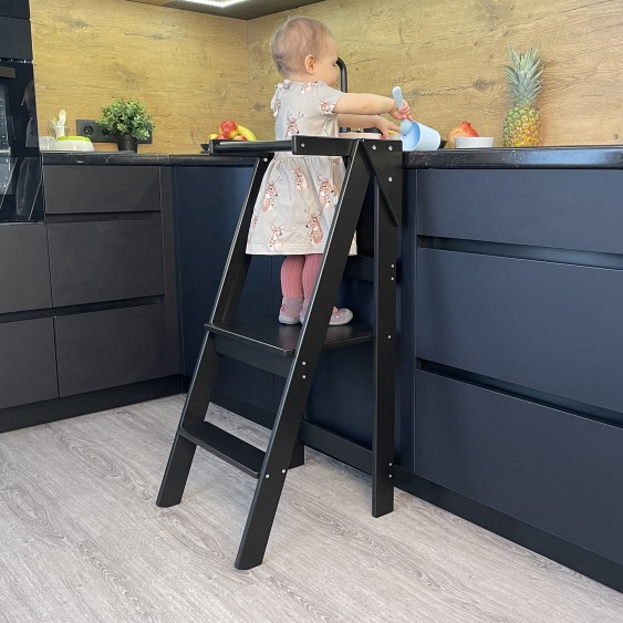 Foldable and Space Saving Helper Tower (Black)