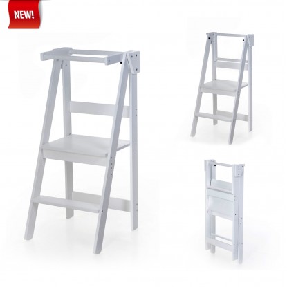 Foldable and Space Saving Helper Tower  (White)