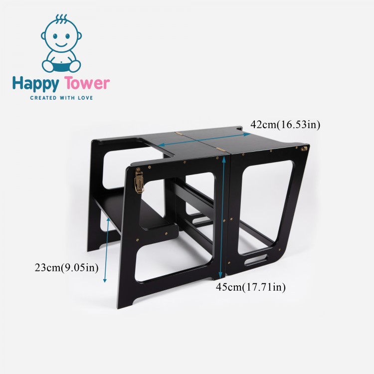 Learning tower - Table and Chair All-in-one (Black)